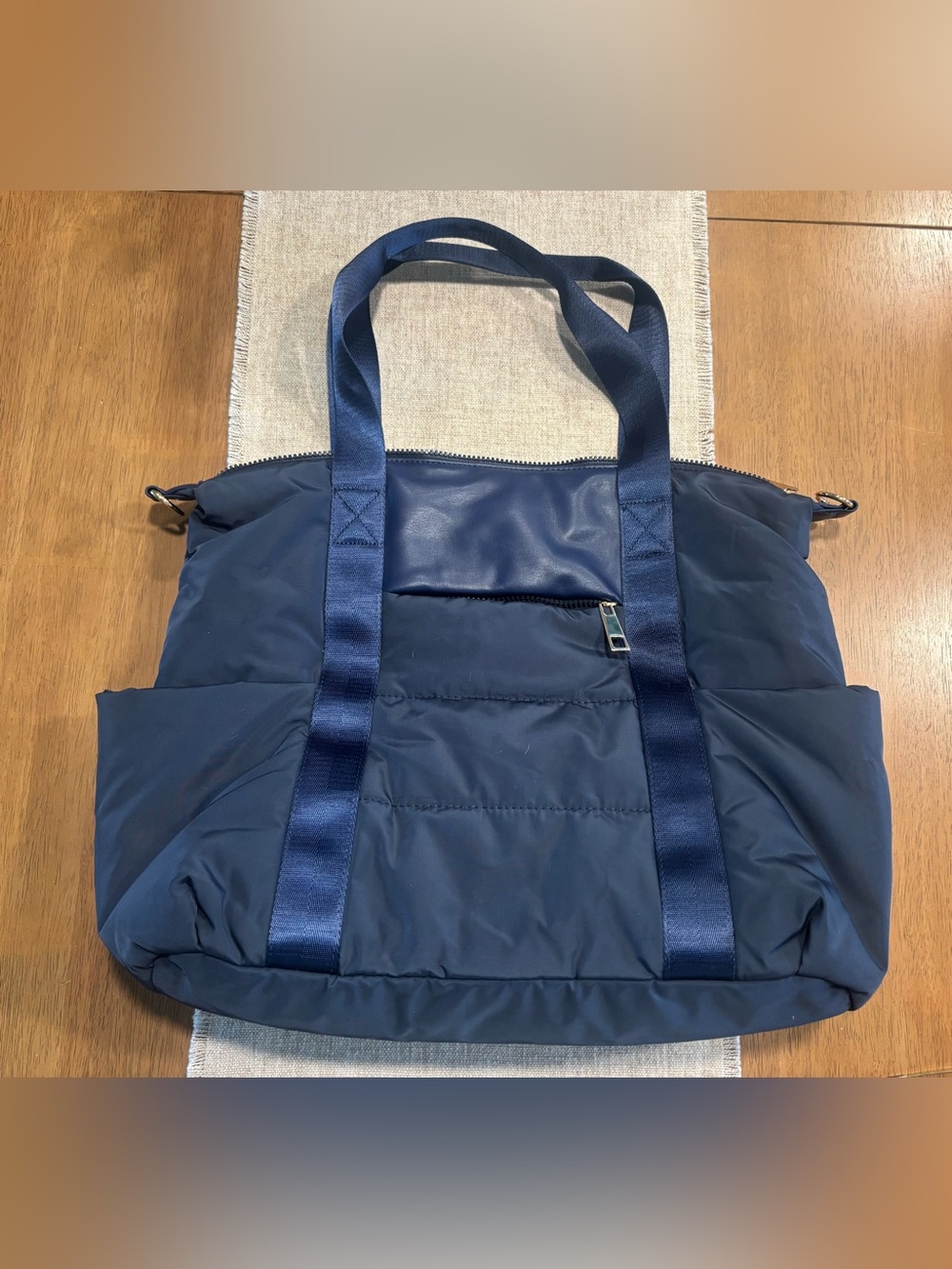 Sondra Roberts Navy Quilted Travel Tote